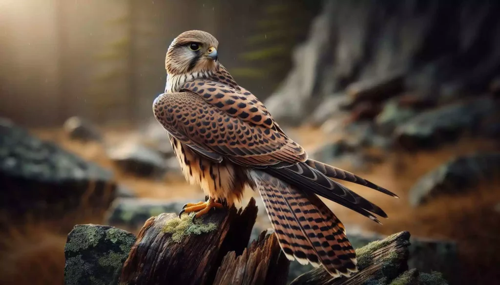 Discover the Saker Falcon (Falco cherrug), a powerful bird of prey known for its striking brown and gray plumage, impressive wingspan, and agile flight